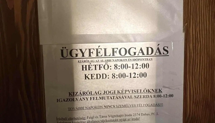 Feigl És Társa Végrehajtó Iroda - Bartók Béla Út 46