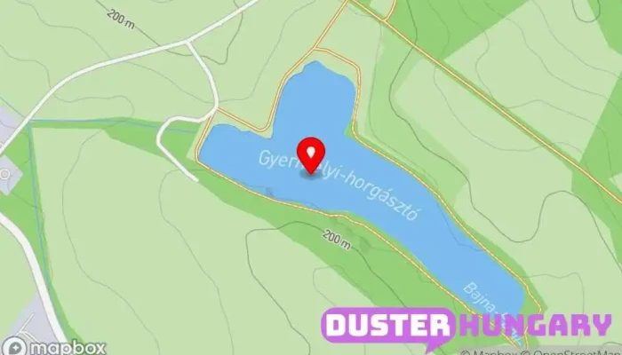 térkép Gyermelyi Horgásztó Szórakozóhely, Horgászklub ban Gyermely