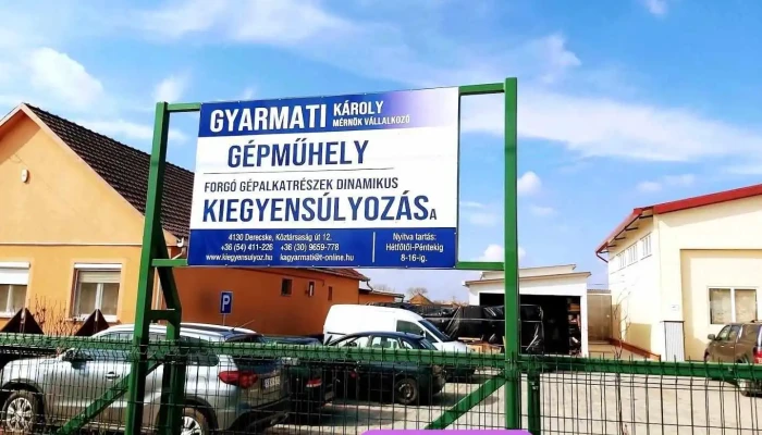 Kiegyensulyoz Fémmegmunkálás Gyarmati Károly - Derecske