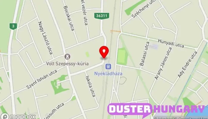 térkép Nyékládháza, vasútállomás Buszmegálló ban Nyékládháza