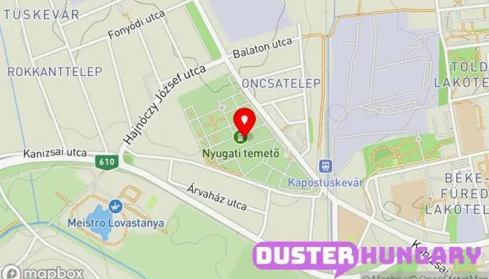 térkép Nyugati temető Temető ban Kaposvár