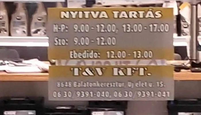 T V Kft Meteor Autosbolt Belul - Gyenesdiás