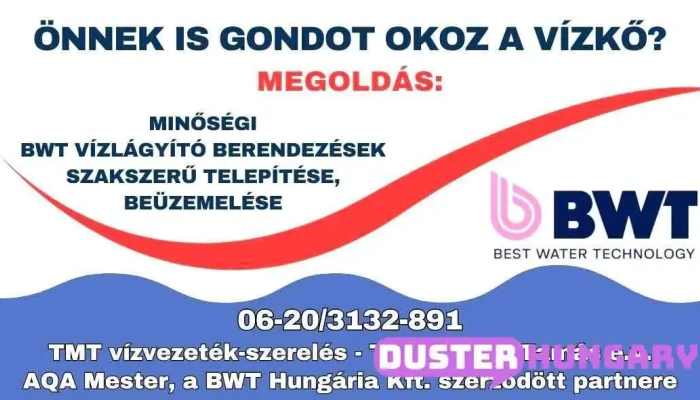 Tmt vízvezeték-szerelés; Tóth Mihály Tamás vízvezeték-szerelő e.v., Aqa mester, a Bwt Hungária Kft. szerződött partnere - Iskola U. 71